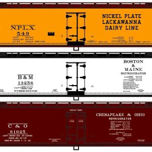 8156 Wood Reefer 3-Car Set - NKP, B&M, C&O
