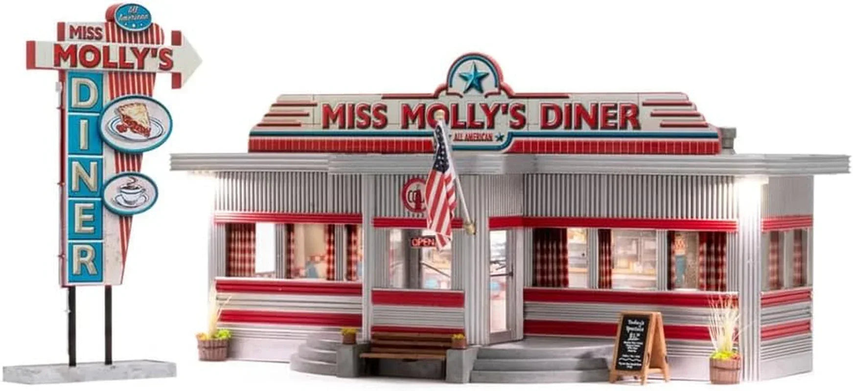 Woodland Scenics Miss Molly’s Diner Pre-Built Structure, N Scale