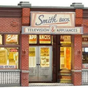 Woodland Scenics Pre-Assembled Smith Brothers TV & Appliance Store, HO Scale Model