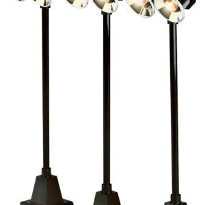 Black #65 Yard Light Set - Pack of 3 Accessories for Model Train Layouts