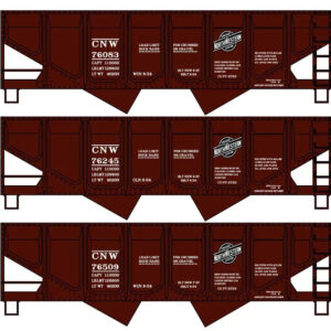Chicago & North Western Panel-Side Twin Hopper 3-Car Set - Elevate Your Model Train Collection!