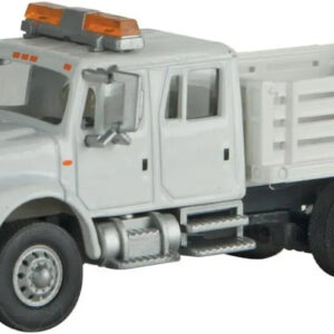 Walthers HO Scale International 4900 Open Stake Bed Truck - White Railroad Maintenance Vehicle