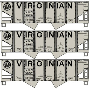 Enhance Your Model Railroad with the Authentic 8175 Virginian Twin Hopper Three-Car Set